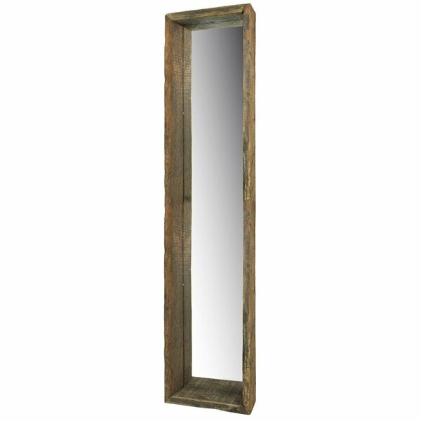 Homeroots Wooden Mirrored Shelf, Natural 396709